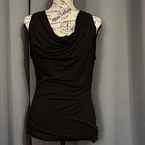 Tempted Black Cowl Neck Sleeveless Camisole